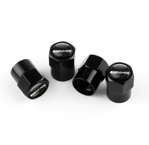 Valve Stem Caps Compatible with AMG Vehicles — Set of Four
